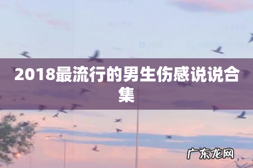 2018最流行的男生伤感说说合集