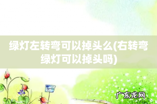 右转弯绿灯可以掉头吗 绿灯左转弯可以掉头么