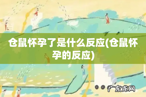 仓鼠怀孕的反应 仓鼠怀孕了是什么反应