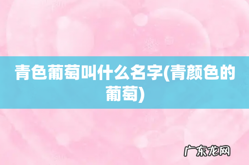 青颜色的葡萄 青色葡萄叫什么名字