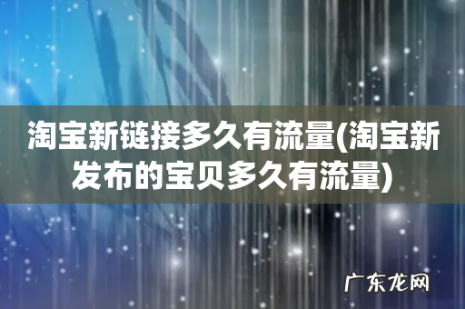 淘宝新发布的宝贝多久有流量 淘宝新链接多久有流量