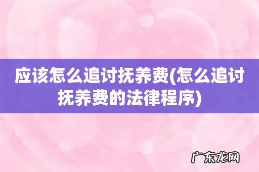 怎么追讨抚养费的法律程序 应该怎么追讨抚养费