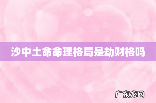 沙中土命命理格局是劫财格吗