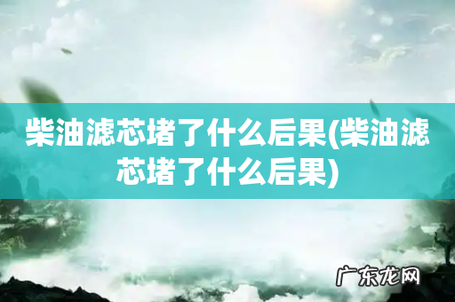 柴油滤芯堵了什么后果 柴油滤芯堵了什么后果