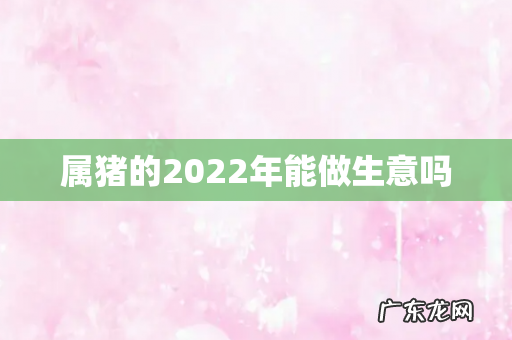 属猪的2022年能做生意吗