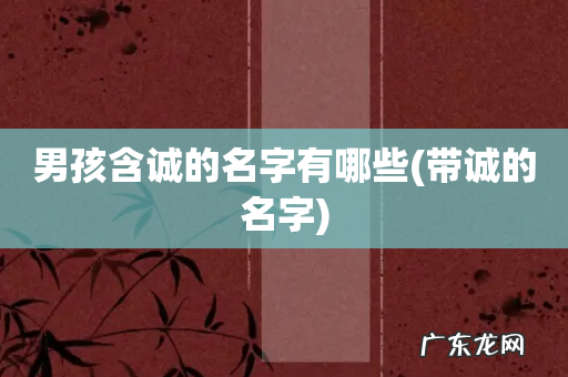 带诚的名字 男孩含诚的名字有哪些