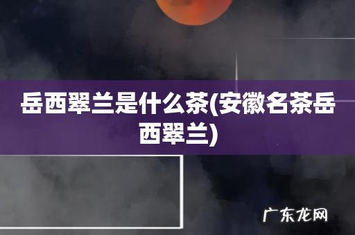 安徽名茶岳西翠兰 岳西翠兰是什么茶
