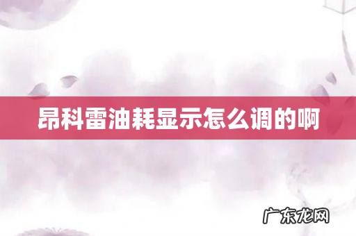 昂科雷油耗显示怎么调的啊