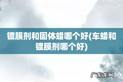 车蜡和镀膜剂哪个好 镀膜剂和固体蜡哪个好