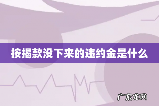 按揭款没下来的违约金是什么