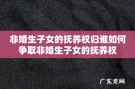非婚生子女的抚养权归谁如何争取非婚生子女的抚养权