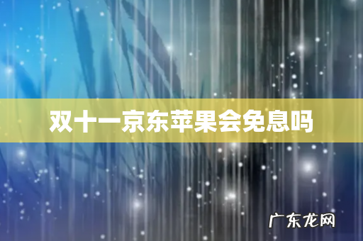 双十一京东苹果会免息吗