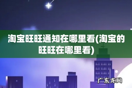 淘宝的旺旺在哪里看 淘宝旺旺通知在哪里看