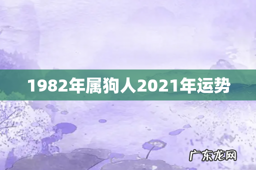 1982年属狗人2021年运势