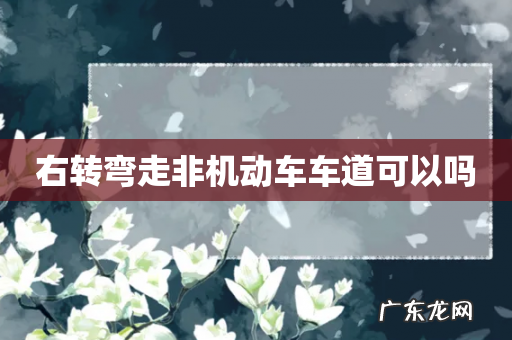 右转弯走非机动车车道可以吗