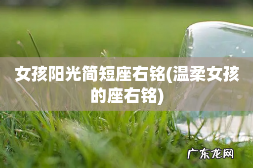 温柔女孩的座右铭 女孩阳光简短座右铭