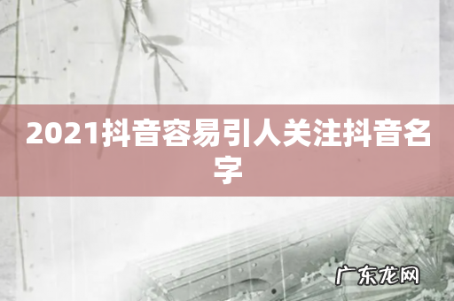 2021抖音容易引人关注抖音名字