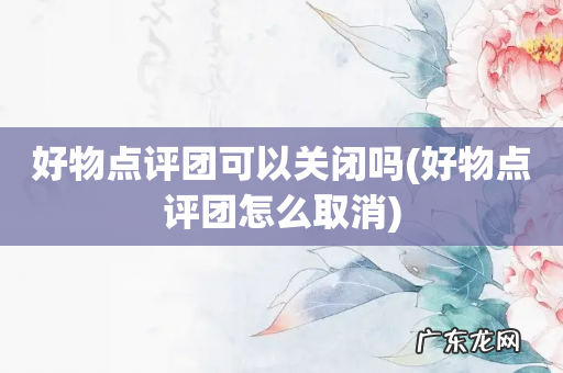 好物点评团怎么取消 好物点评团可以关闭吗