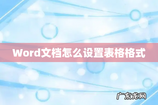 Word文档怎么设置表格格式