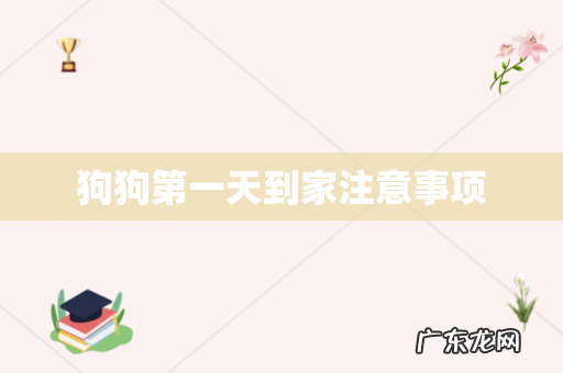 狗狗第一天到家注意事项