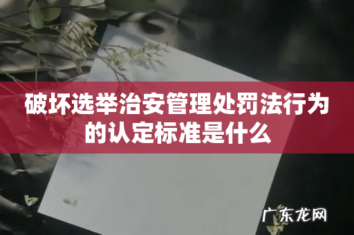 破坏选举治安管理处罚法行为的认定标准是什么