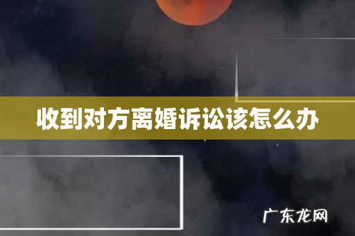 收到对方离婚诉讼该怎么办