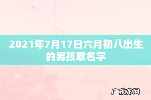 2021年7月17日六月初八出生的男孩取名字