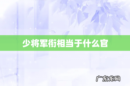 少将军衔相当于什么官