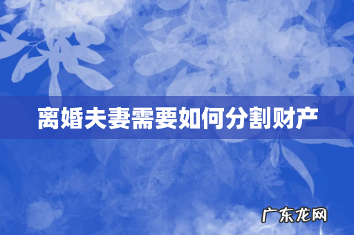 离婚夫妻需要如何分割财产