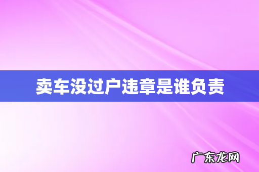 卖车没过户违章是谁负责