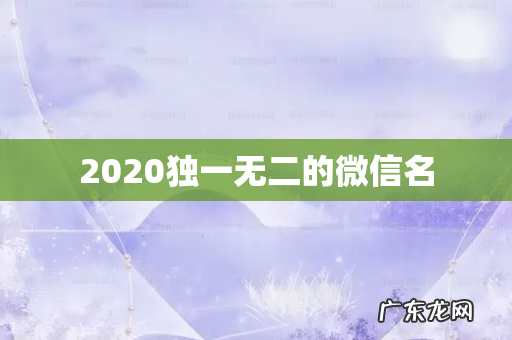 2020独一无二的微信名
