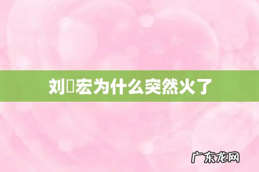 刘畊宏为什么突然火了