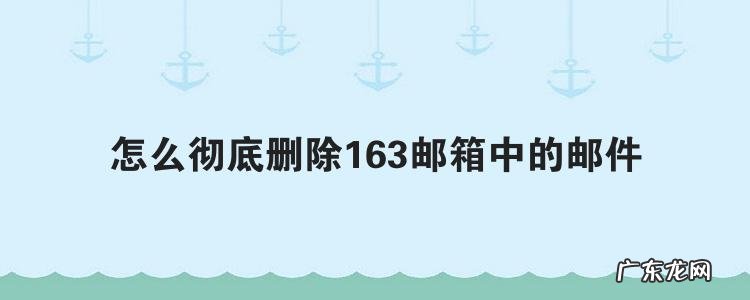 怎么彻底删除163邮箱中的邮件