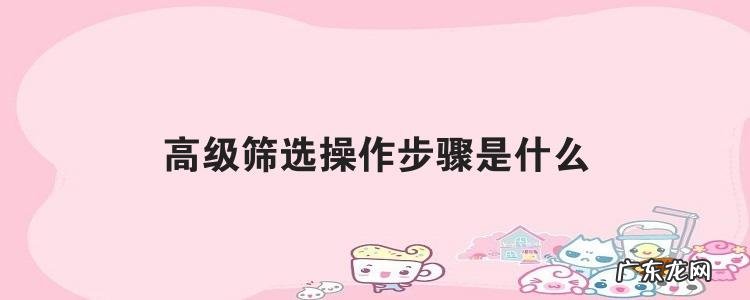 高级筛选操作步骤是什么