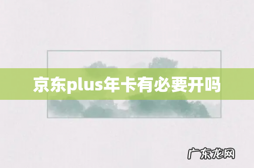 京东plus年卡有必要开吗