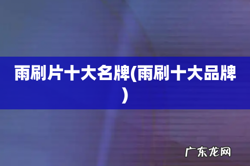 雨刷十大品牌 雨刷片十大名牌