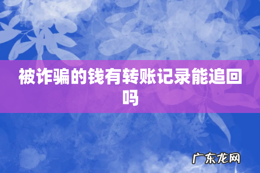 被诈骗的钱有转账记录能追回吗