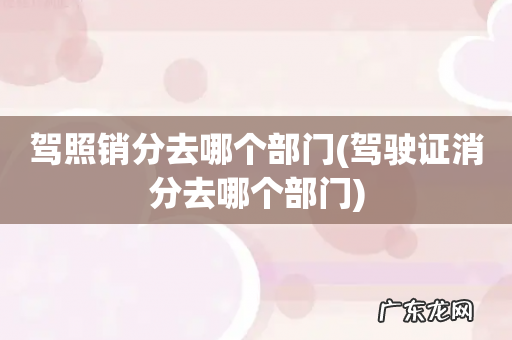 驾驶证消分去哪个部门 驾照销分去哪个部门