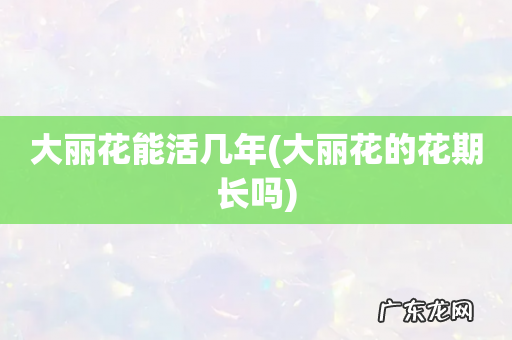 大丽花的花期长吗 大丽花能活几年