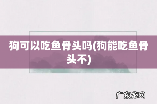 狗能吃鱼骨头不 狗可以吃鱼骨头吗