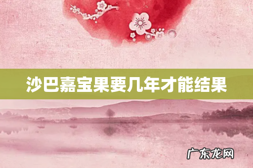 沙巴嘉宝果要几年才能结果