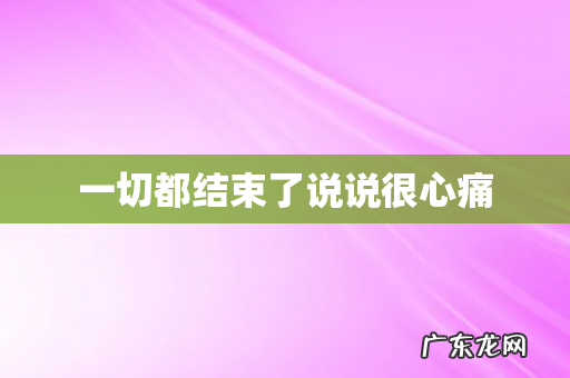 一切都结束了说说很心痛