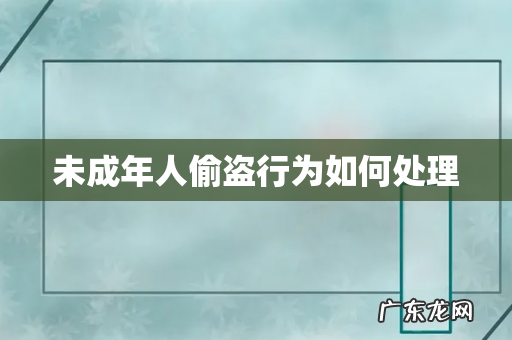 未成年人偷盗行为如何处理