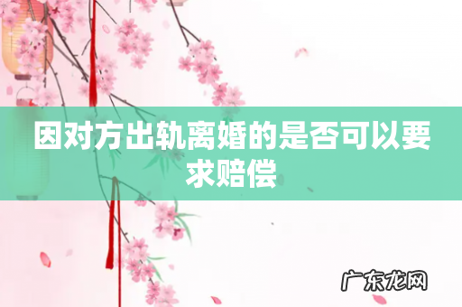 因对方出轨离婚的是否可以要求赔偿