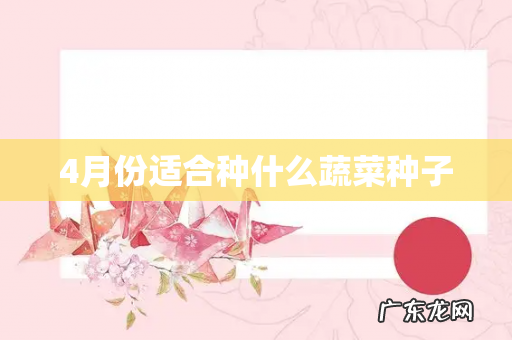 4月份适合种什么蔬菜种子