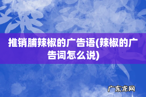 辣椒的广告词怎么说 推销脯辣椒的广告语