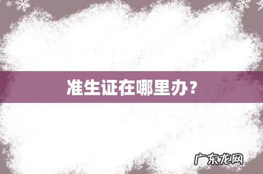 准生证在哪里办?