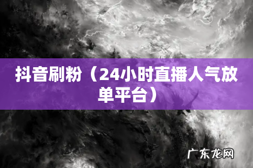 24小时直播人气放单平台 抖音刷粉