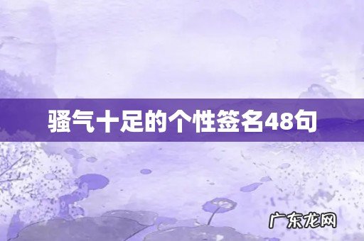 骚气十足的个性签名48句