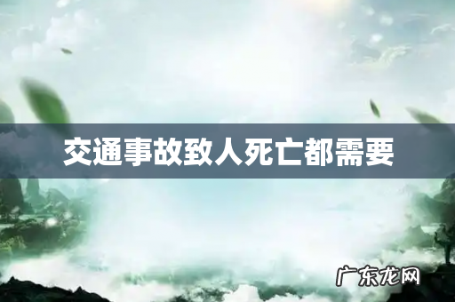 交通事故致人死亡都需要
